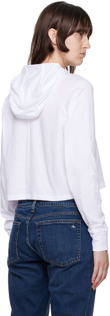 Sweatshirt rag & bone Rag & Bone Cropped Hoodie Vit | WCC22FT011YT11, 2