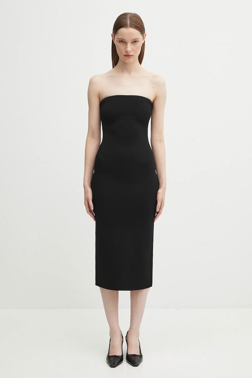 Klä Anine Bing Anine Bing Fitted Strapless Midi Dress Svart | A.02.11049