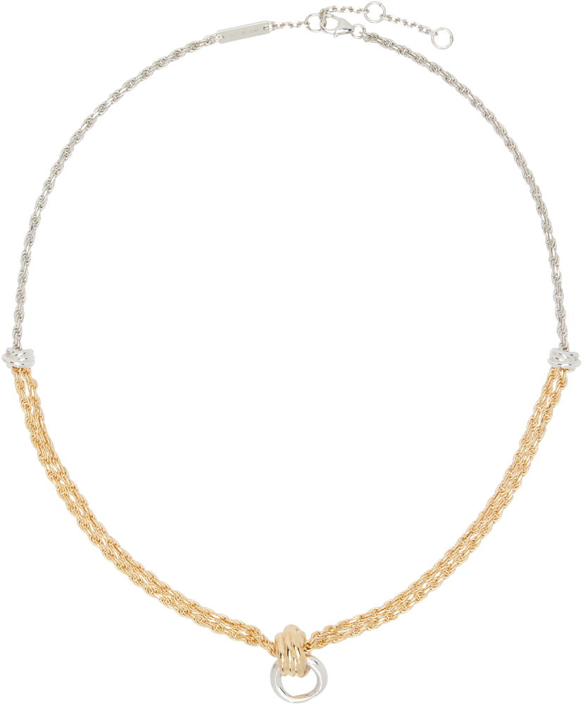 Halsband Bottega Veneta Bottega Veneta Gold & Silver Knot Necklace Metallisk | 838163 V507D