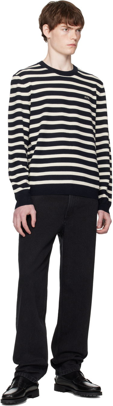 Sweater A.P.C. A.P.C. Matthias Striped Sweater Mörkblå | WVBEC-H23431, 3