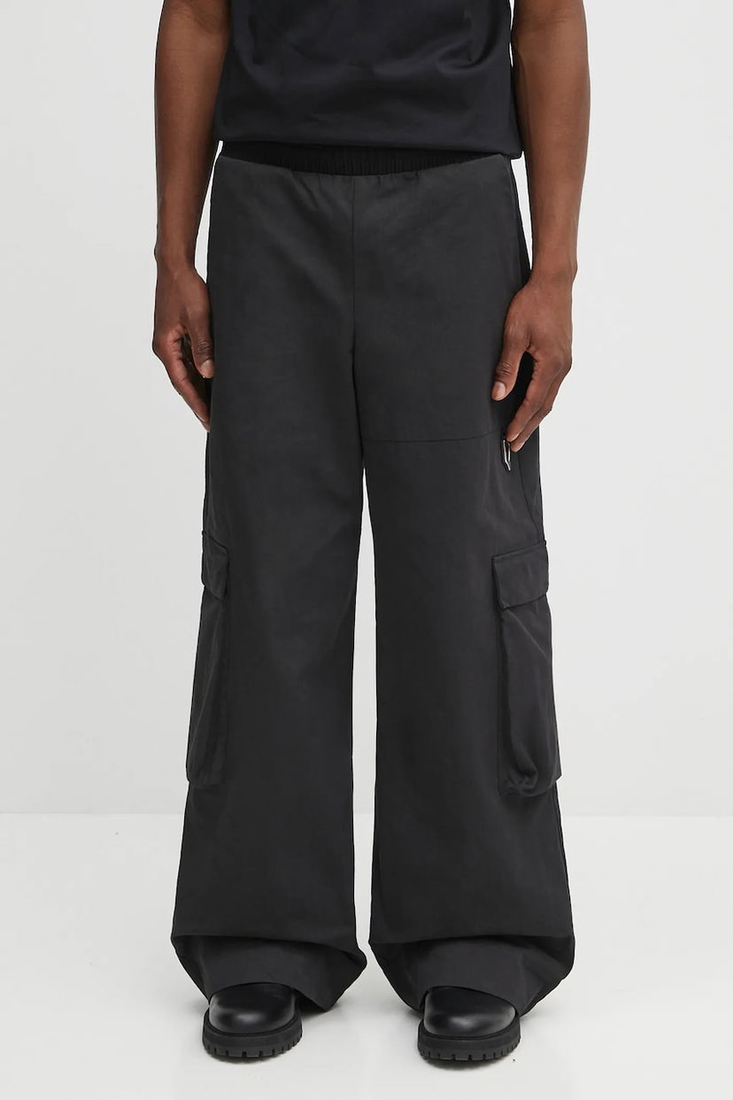 Cargo byxor HELIOT EMIL Heliot Emil PREAW25 Wide Leg Cargo Pants Svart | PREAW25.M.10.207.BLK01