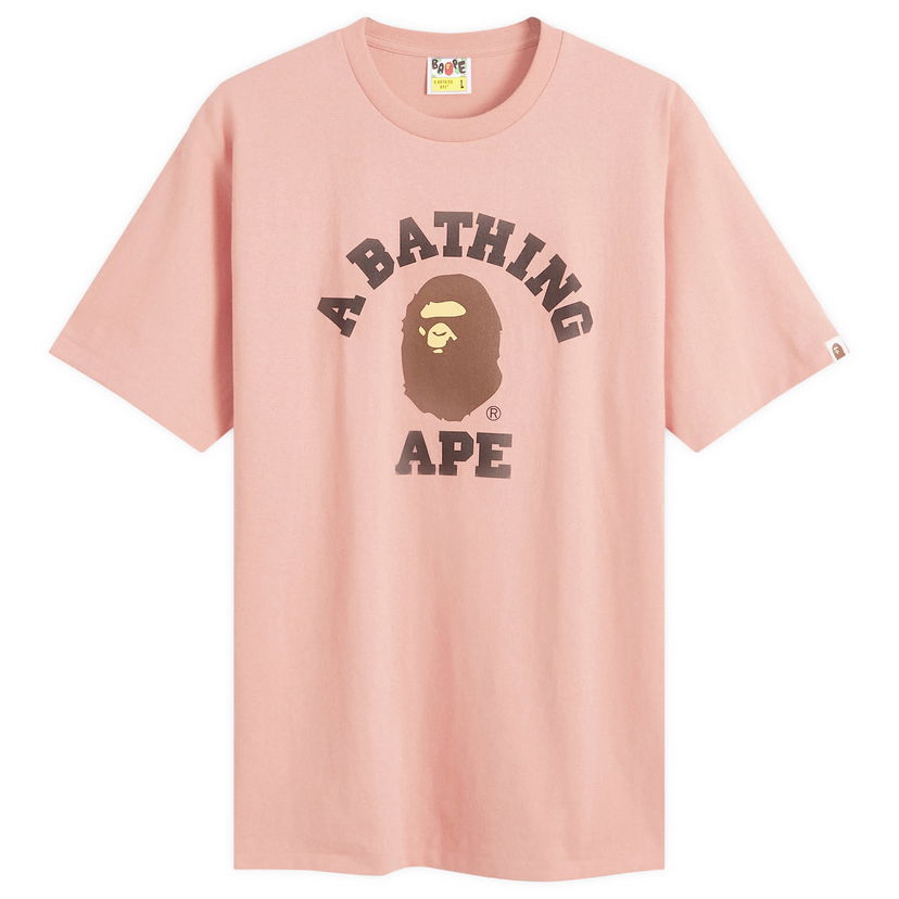 T-shirt BAPE A Bathing Ape College T-Shirt Rosa | 001TEK301001M-PNK