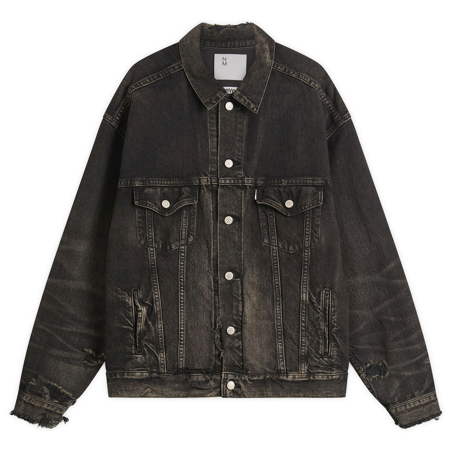 Jacka Junya Watanabe Junya Watanabe Garment Dyed Denim Jacket Svart | WP-J919-100-1, 0