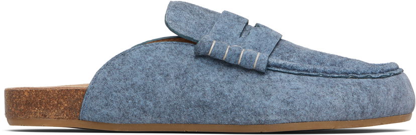Sneakers och skor JW Anderson JW Anderson Felt Stitch Loafer Mules Blå | LF0078-LA0380