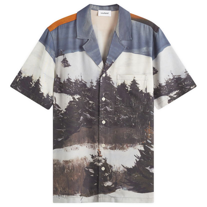 Skjorta Soulland Orson Snow Hare Shirt With Print Blue Multi Blå | 42045-1286-BLM