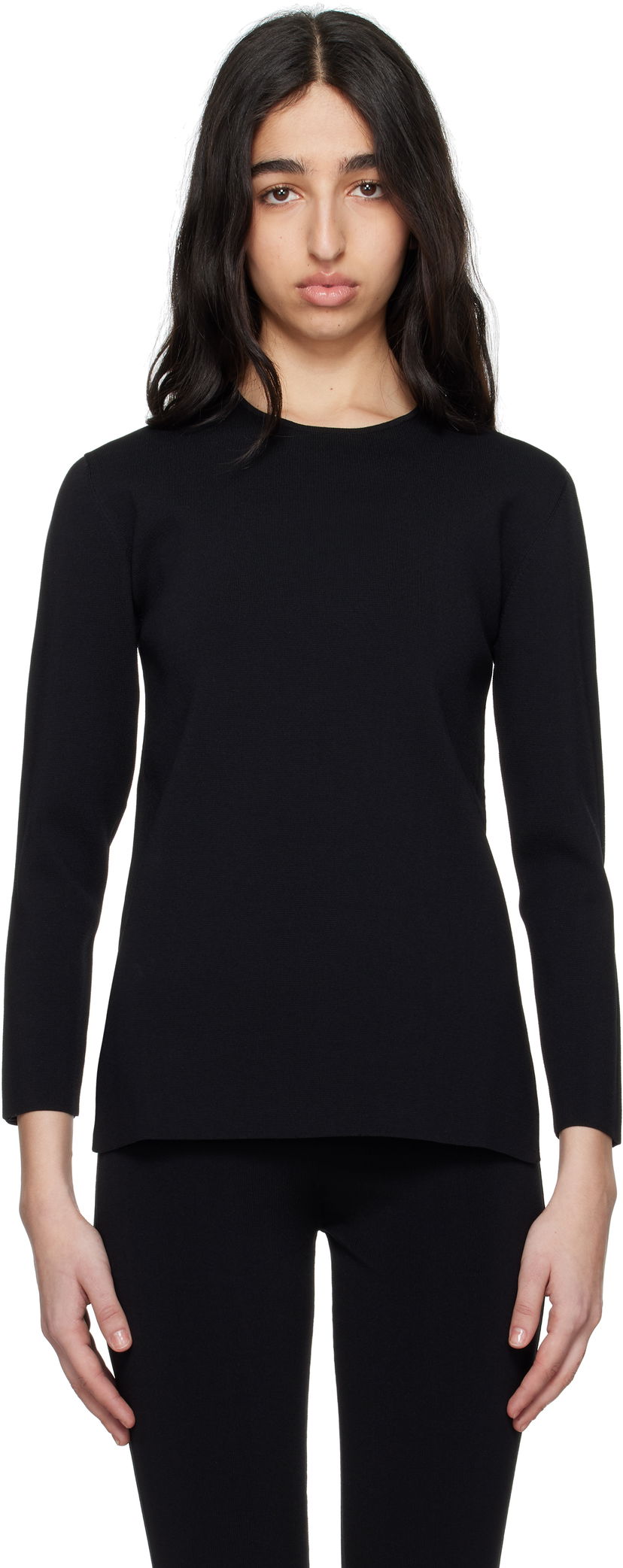 Sweater TOTEME TOTEME Compact Knit Top Svart | 252-WRT0501-YA0187