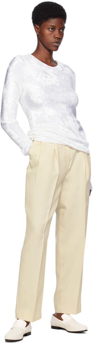 Sweater TOTEME TOTEME Slim Long Sleeve T-Shirt Vit | 241-WRT1059-YA0026, 3
