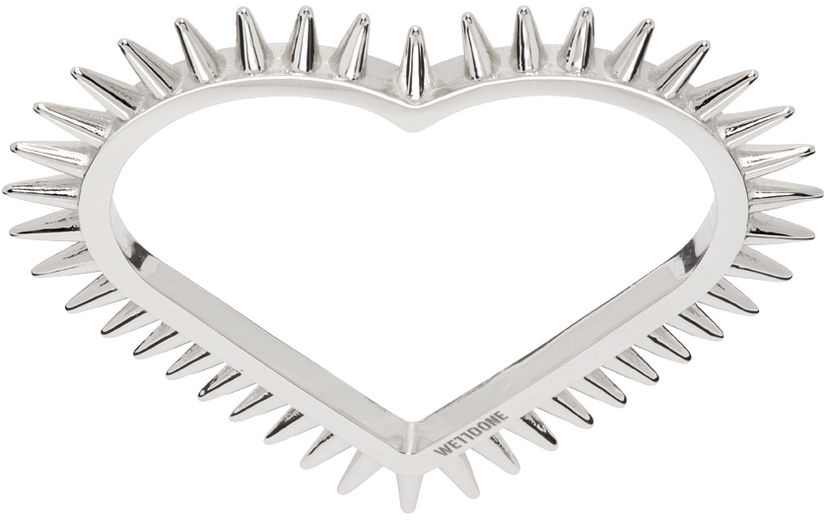 Armband We11done Spike Heart Double Ring Metallisk | WD-AJ1-23-504-U-SV