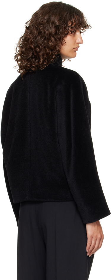Jacka Max Mara Caladio Cropped Textured High Neck Button-Up Jacket Svart | 2526086091600, 2