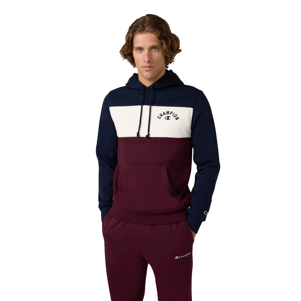 Träningsoverall Champion Color Block Hoodie and Joggers Set with Logo Flerfärgad | 221742-BS501, 0