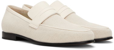 Kläder TOTEME TOTEME 'The Canvas' Penny Loafers Vit | 233-8014-855, 3