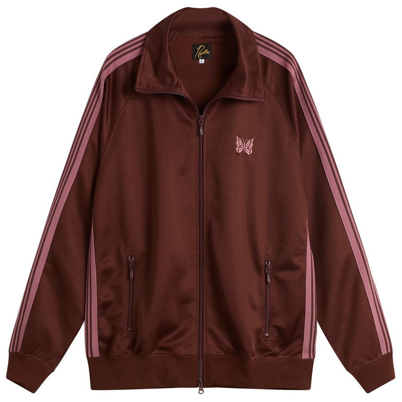 Jacka Needles Needles Poly Smooth Track Jacket, Size Small Brun | RW314-A