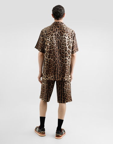 Shorts Dolce & Gabbana Dolce & Gabbana Leopard-Print Silk Shorts Flerfärgad | GV37ATIS1B7HY13M, 2