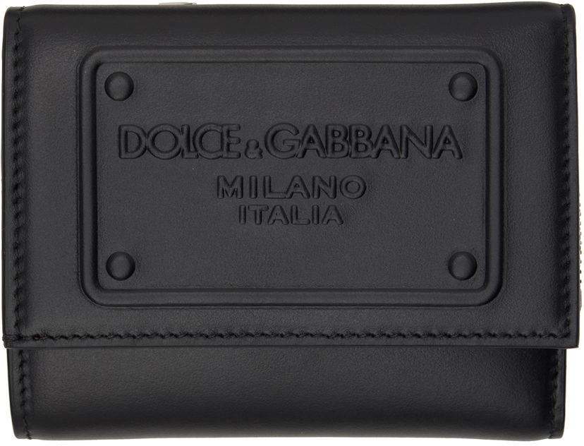 Plånbok Dolce & Gabbana Black French Flap Wallet Svart | BP3271AG218