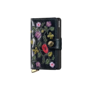 Plånbok Secrid Miniwallet Stitch Floral Card Holder Svart | MSt-Black, 0