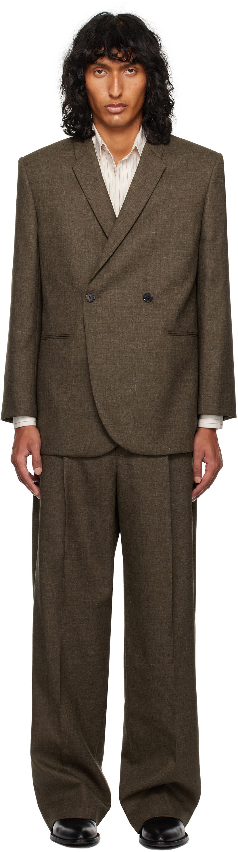 Jacka The Row The Row Toyo Double-Breasted Blazer Brun | 832-W3465