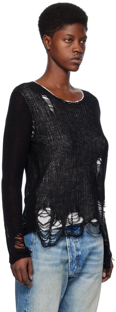 Sweater R13 R13 Layered Distressed Knit Sweater Svart | R13WY206-Y122B, 1