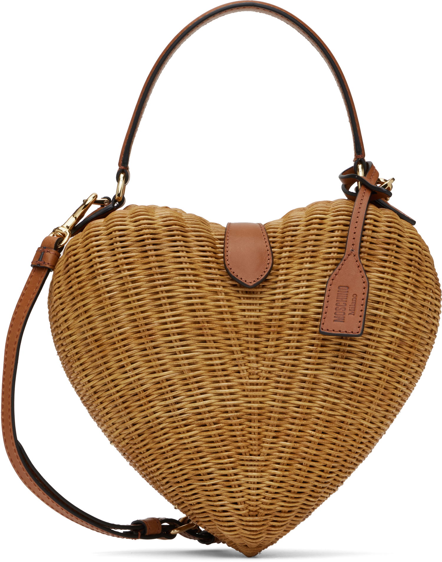Handväska Moschino Moschino 'Love Me' Wicker Heart Bag Brun | MC4138PP1M 251MOON1 10A, 0