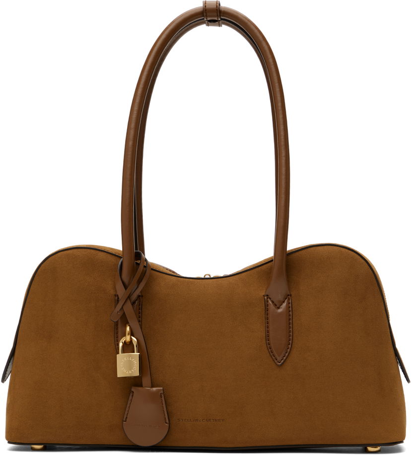 Handväska Stella McCartney Stella McCartney Ryder Suede Shoulder Bag Brun | 7B0138WP0554