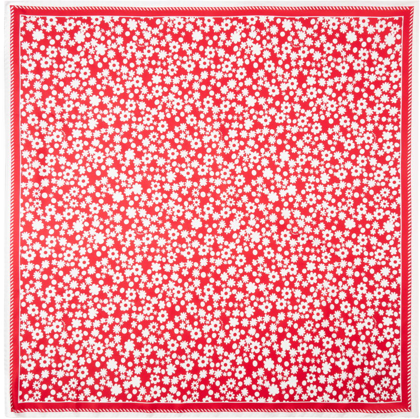Halsduk Marni Marni Pop Fields Silk Twill Scarf Röd | ACMC0176A0 UAS021