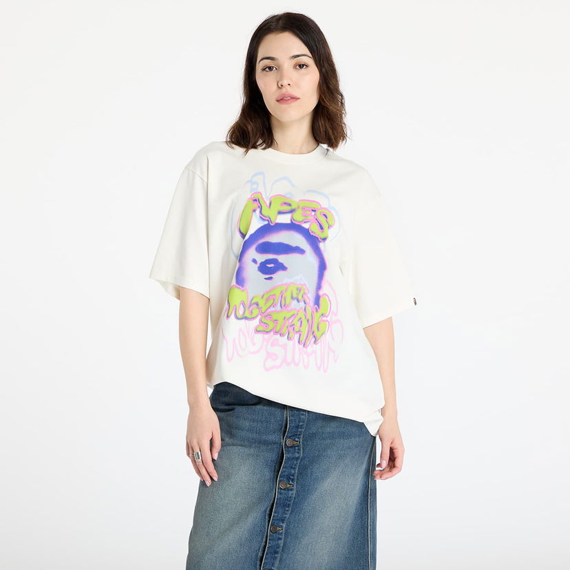 T-shirt BAPE A BATHING APE Heavy Washed Logo Relaxed Fit T-Shirt XXL Vit | 001CSL301349MIVY