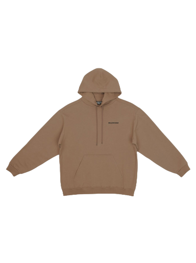 Sweatshirt Balenciaga Logo Regular Fit Hoodie Brun | 600583TMVF57761