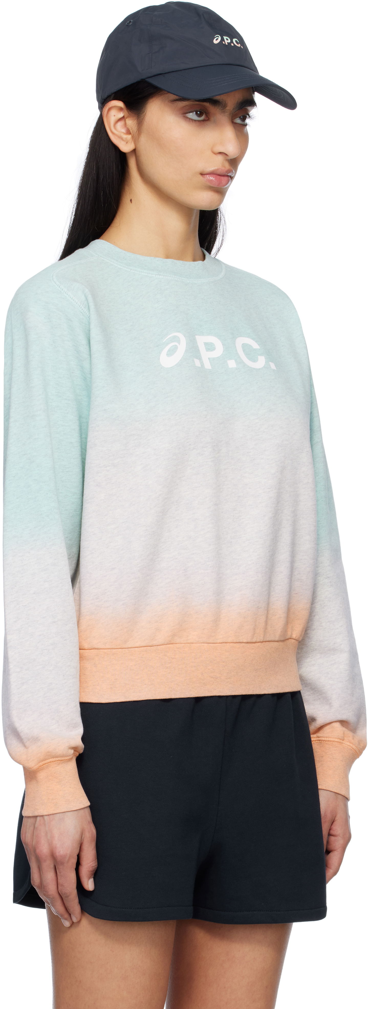 Sweater A.P.C. A.P.C. ASICS Edition Dip Dye Sweatshirt Grön | COEZD-F27957, 1