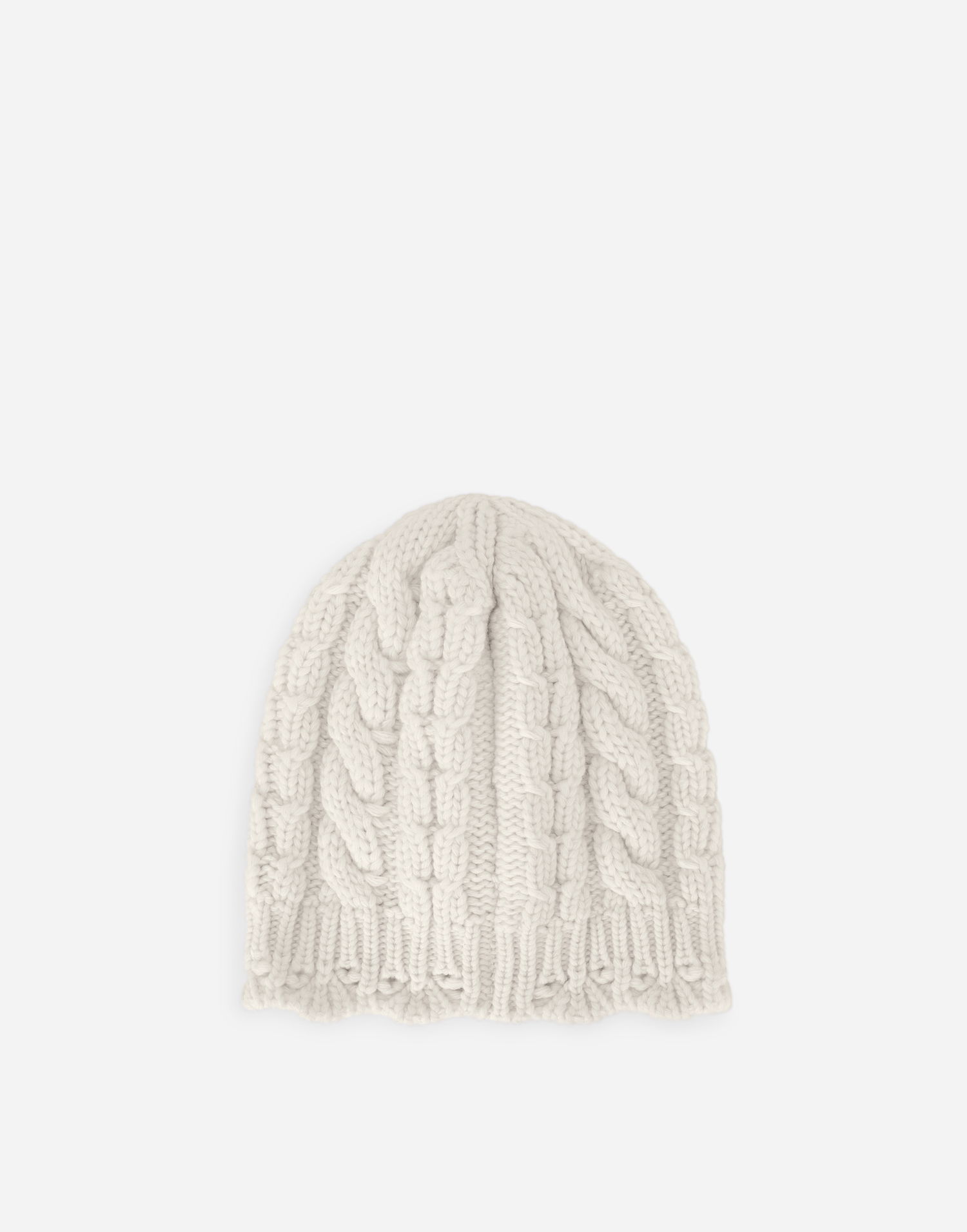 Mössa Dolce & Gabbana Dolce & Gabbana Cable Knit Beanie with Floral Embroidery and Logo Tag Vit | LBKH99JCVK4W0111, 1
