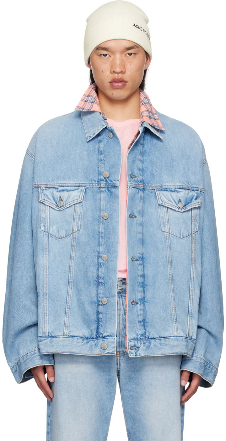 Jacka Acne Studios Blue Relaxed-Fit Denim Jacket Blå | C90176-, 0