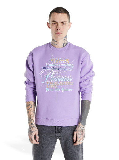 Sweatshirt Pleasures Faith Crewneck Sweatshirt Purpur | P21W027 Purple
