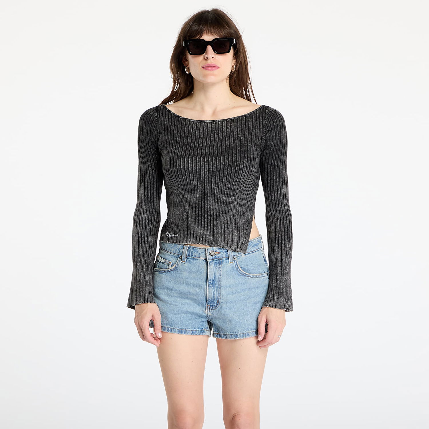 Shorts GUESS GUESS Originals Go Ribbed Long Sleeve Top Svart | W5GR23Z2V62-JTMU, 0