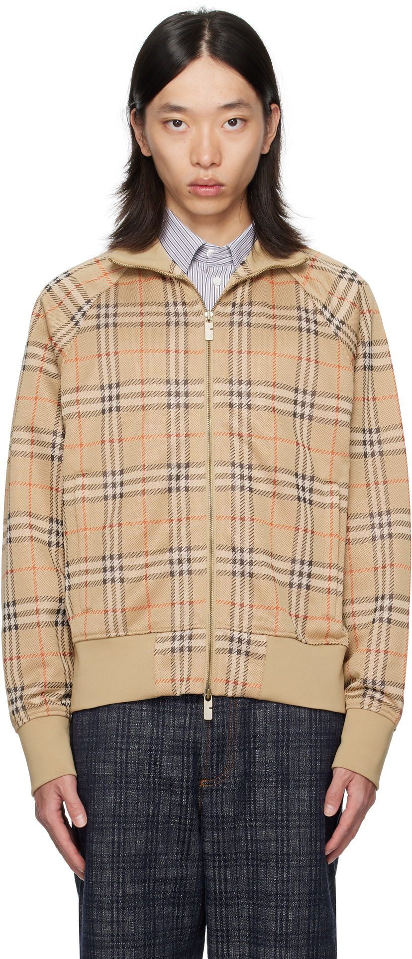 Träningsoverall Burberry Burberry Check Track Jacket Beige | 8113844
