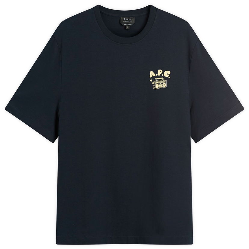 T-shirt A.P.C. Men's Disco Print T-Shirt, Size Small Mörkblå | COHGS-M26530-IAK