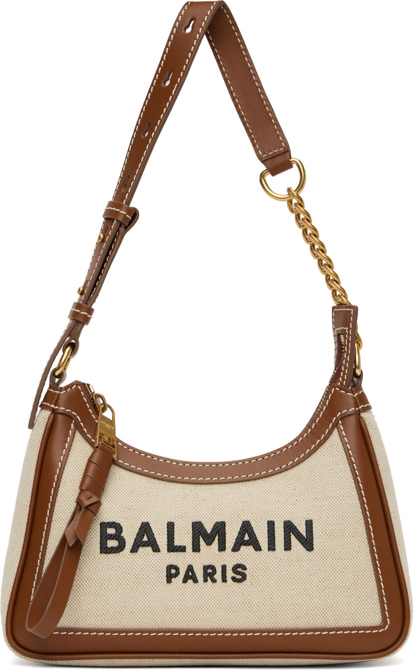 Handväska Balmain Balmain B-Army Canvas Hobo Bag Beige | EN1BT743TCFE