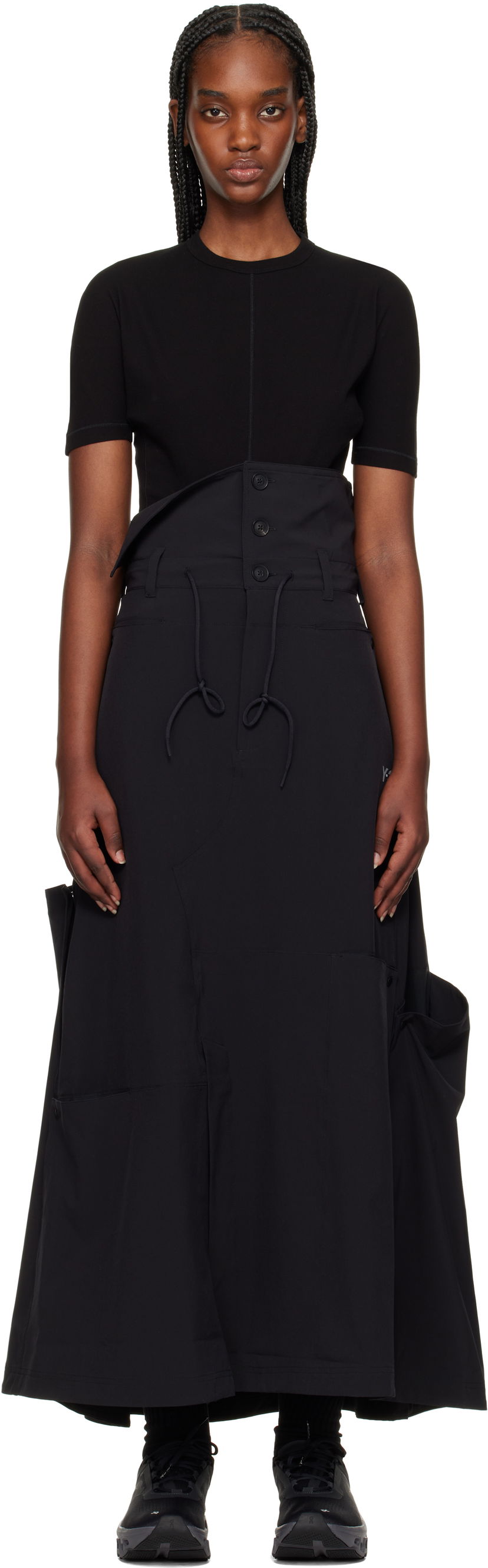Kjol Y-3 Y-3 Vent Midi Skirt Svart | JD1477