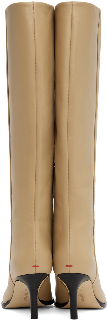 Rockar Aeyde Aeyde Tula Leather Tall Boots Beige | A11-KB-TULP75ST95-FW24-957-065, 1
