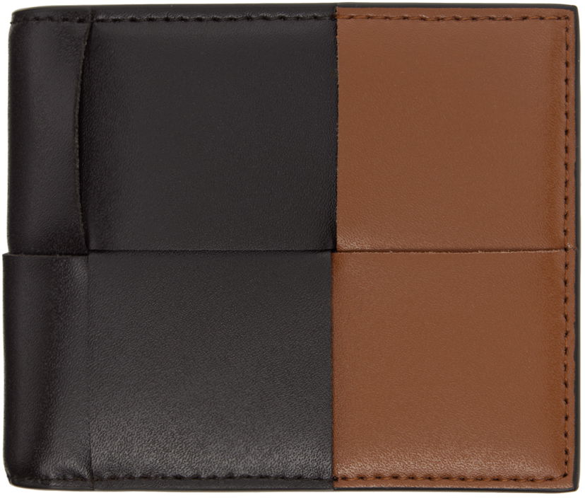 Plånbok Bottega Veneta Black & Brown Cassette Bi-Fold Wallet Svart | 743004 V4HD3 2476