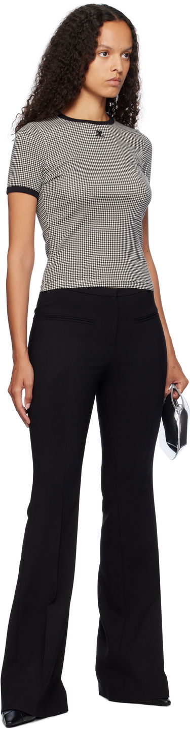 T-shirt Courrèges Contrast Houndstooth Slim T-Shirt Svart | 324JTS017JS0167, 3
