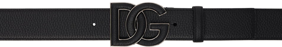 Bälten Dolce & Gabbana Deerskin-Print  Belt With Logo Buckle Svart | BC4675AT489, 0