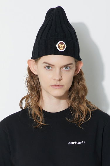 Mössa AAPE by A Bathing Ape AAPE Basic "Aldo" Badge Beanie Svart | AHT5245, 3