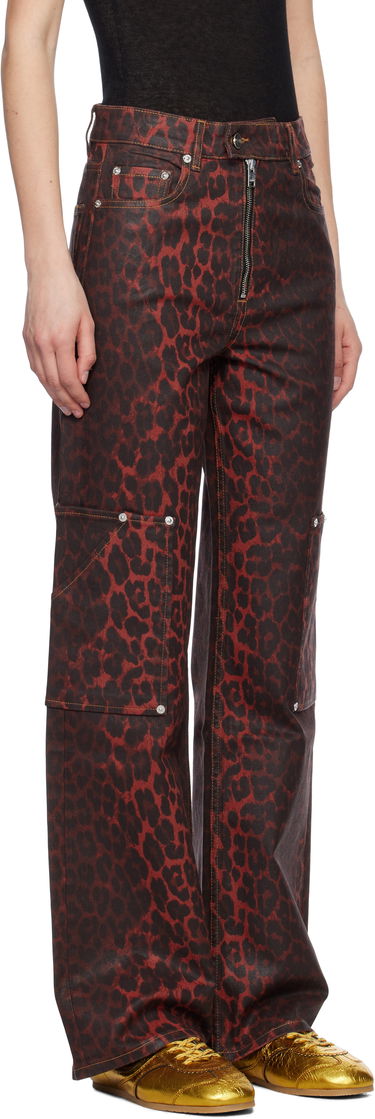 Cargo byxor GANNI Ganni Andi Foil Cargo Jeans Röd | J1680, 1