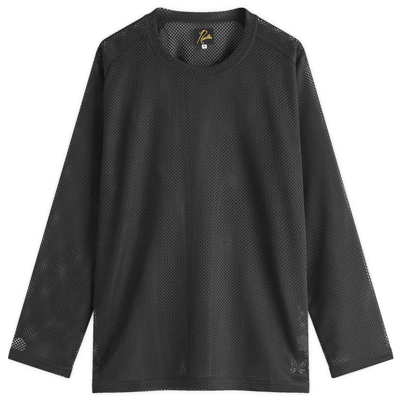 T-shirt Needles Needles Mesh Long Sleeve T-Shirt, Size Large Svart | QV345-C