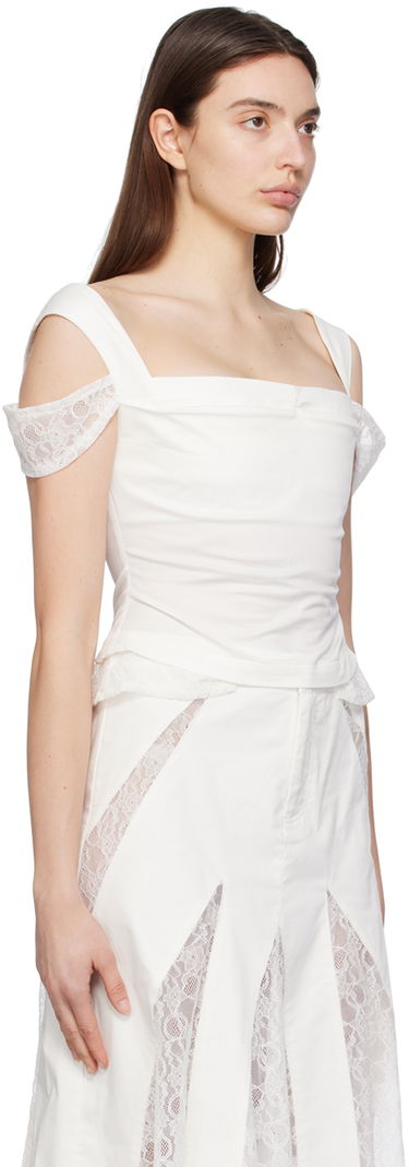 Kjol Miaou Miaou Renata Lace-Trim Tank Top Vit | 7133SPSDOV, 1