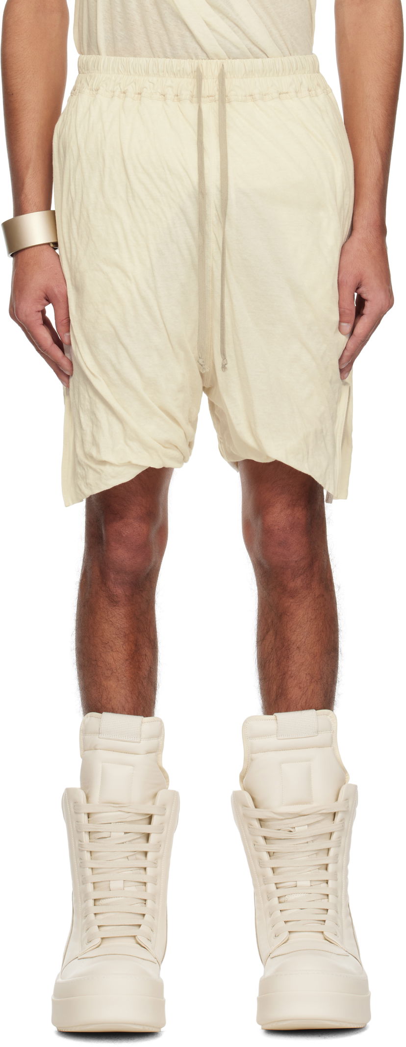 Shorts Rick Owens Rick Owens Hollywood DBL Long Boxers Shorts Beige | RR01E5304 UCDB