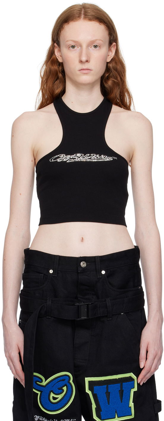 Linne Off-White Black Bling Baseball Tank Top Svart | OWAD218S23JER0011001