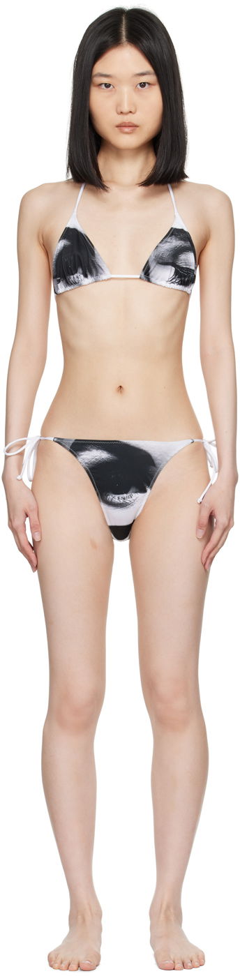 Badkläder Jean Paul Gaultier Jean Paul Gaultier 'The Eyes And Lips' Bikini Vit | 24/30-F-BS008-J552-0100, 0