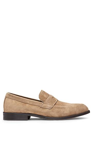 Sneakers och skor BOSS Suede Penny Loafers Beige | 50541729, 1