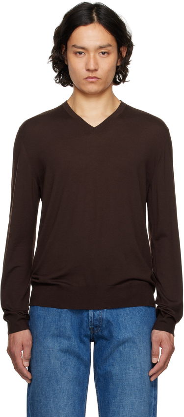 Sweater The Row The Row Dimarco V-Neck Sweater Brun | 917-Y590, 0