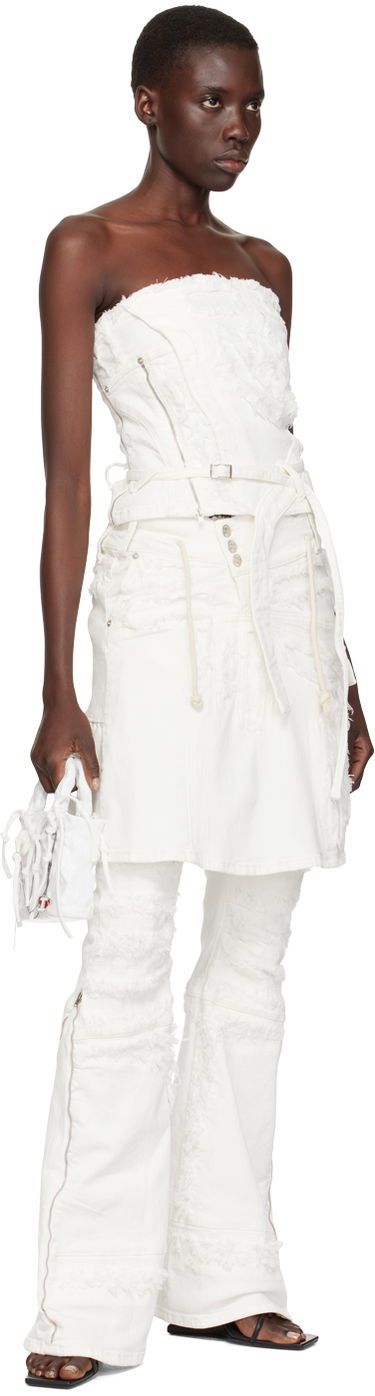 Kjol Ottolinger Ottolinger Frayed Denim Miniskirt Vit | 1705701, 3