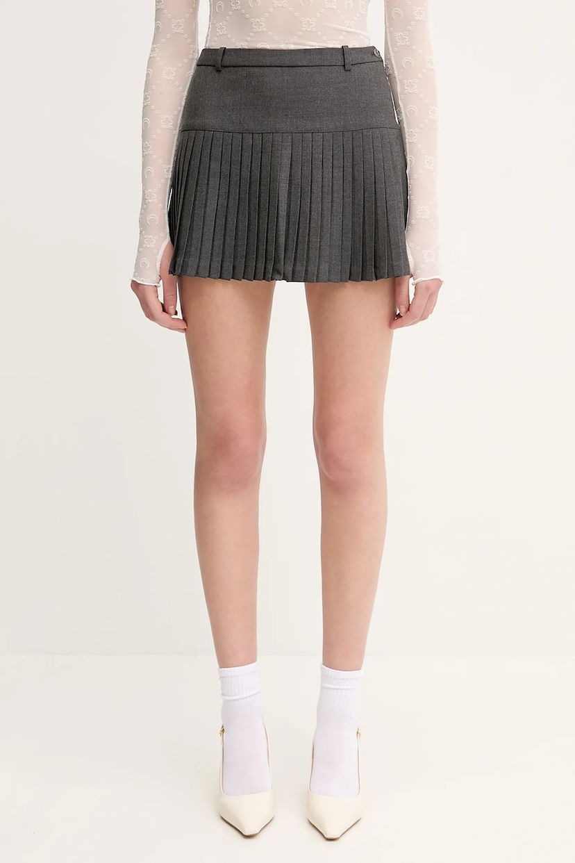 Kjol Marine Serre Marine Serre Regenerated Tailoring Pleated Mini A-Line Skirt Grå | WSK063A.DWOV0057